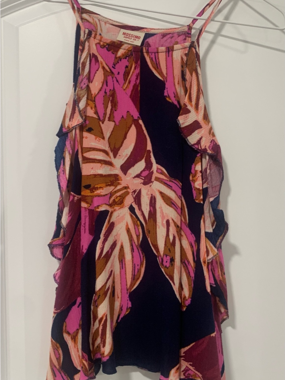 Mossimo Supply Co. Floral Print Ruffle Tank Top Multi colored